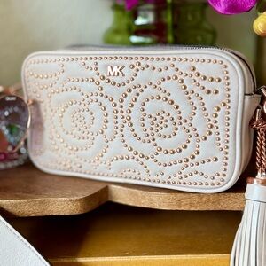 Michael Kors Special Addition Rose Gold Blush Pink Camera Crossbody Bag